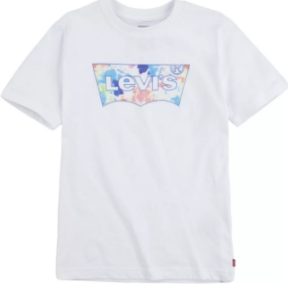 Levi's Kids White Tee with tie dye logo